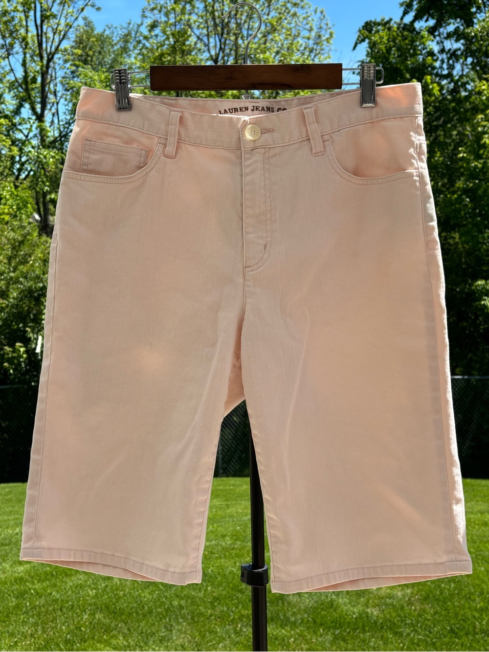 Lauren Jeans Co. Pale Pink Bermuda Shorts 12 old money preppy Resortwear